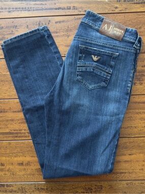 Armani Jeans Indigo Slim Straight Leg Denim - Size 31